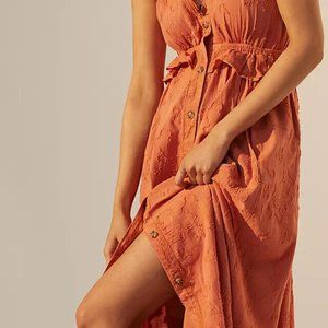 Pilcro Aline Maxi Dress Anthropologie Embroidered Sleeveless  S NEW